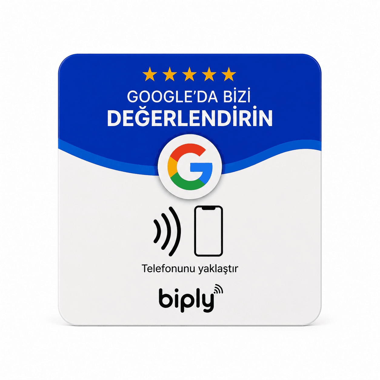 Kare NFC Google yorum etiketi ürün görseli